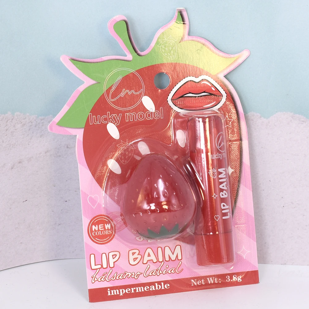 귀여운 딸기 립밤 세트 변색 주름 개선 보습 수분 공급 슬립 립 리페어 립 메이크업