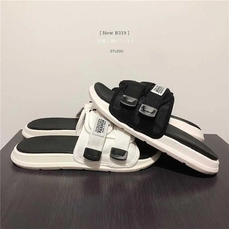 Nuevas zapatillas de hombre 2023, sandalias de verano a la moda con cinta mágica para uso en exteriores, sandalias de pareja ...