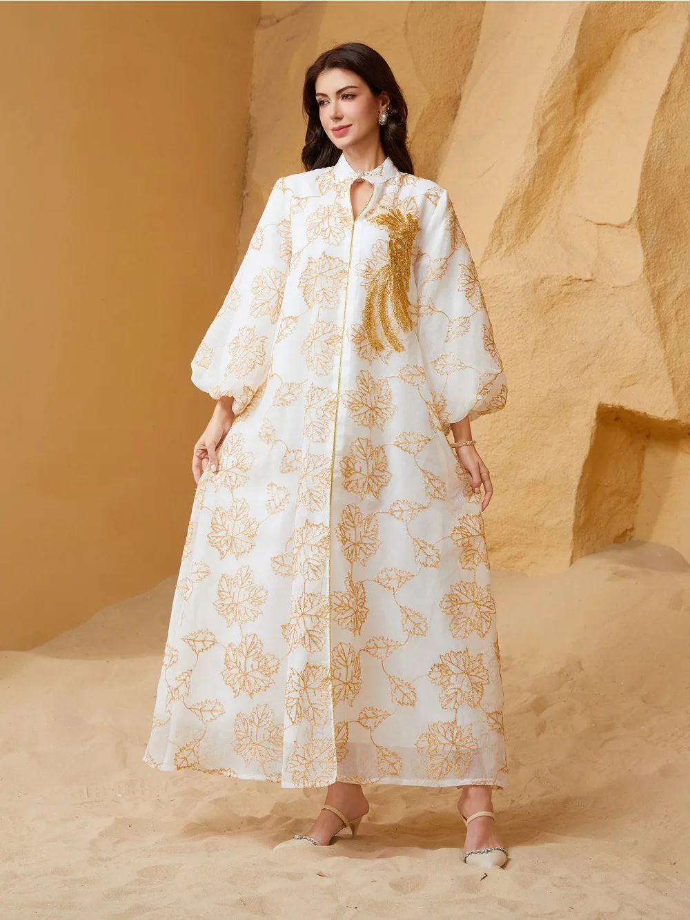 Abito musulmano per le donne Abiti da festa Abaya Ramadan Eid Paillettes Ricamo Arabo Abito lungo Marocco Dubai Caftano Abiti Jalabiya