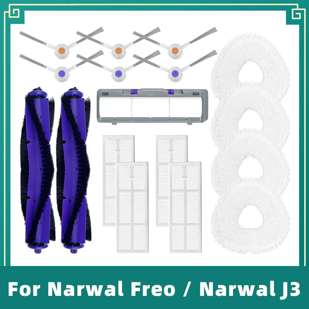 Untuk Narwal Freo / Narwal J3 Robot penyedot debu sikat sisi utama Filter Hepa kain pel kain sikat pengganti lampiran