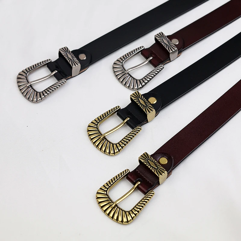 Ladies Leather Belt Simple Fashion 100 Match South Korea Pure Cowhine Belt Europe And The United States Retro Decorative Jeans