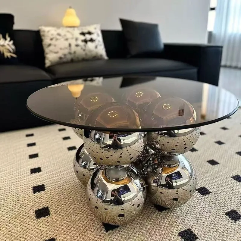 ‌Bauhaus Spherical Steel Table Base Geometric Minimalist Metal Legs for Coffee Table Legs Modern Creative Support Accessories