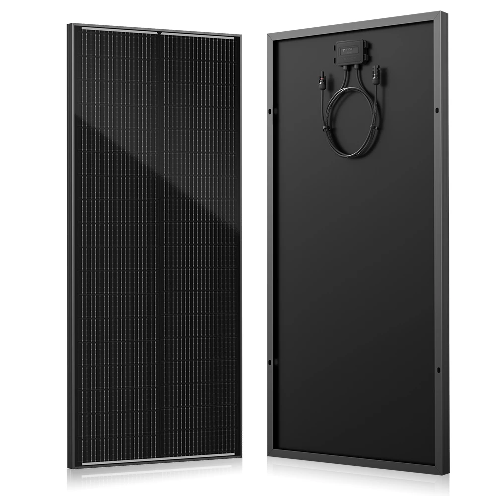RVPOZWER 100W 18BB Starre Solarmodule mit schwarzem Rahmen, N-Typ Solarzellen, 23,2% hoher Wirkungsgrad für Haus, Wohnmobil, Wohnung, Schule, Outdoor-Camping, netzunabhängige Stromversorgung