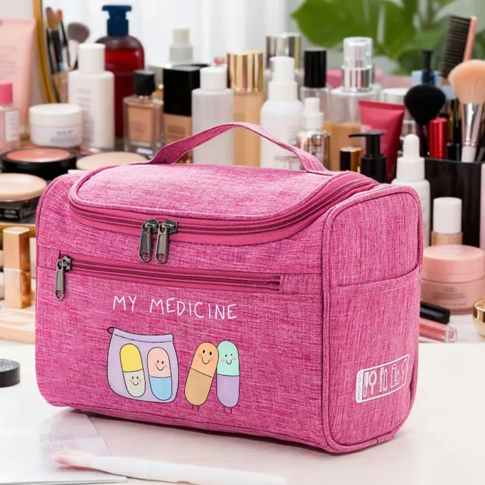 Cute My Medicine Pill Storage Bag, Portable Travel Vitamin Organizer Pouch, Multifunctional Hanging Toiletry Carry Case