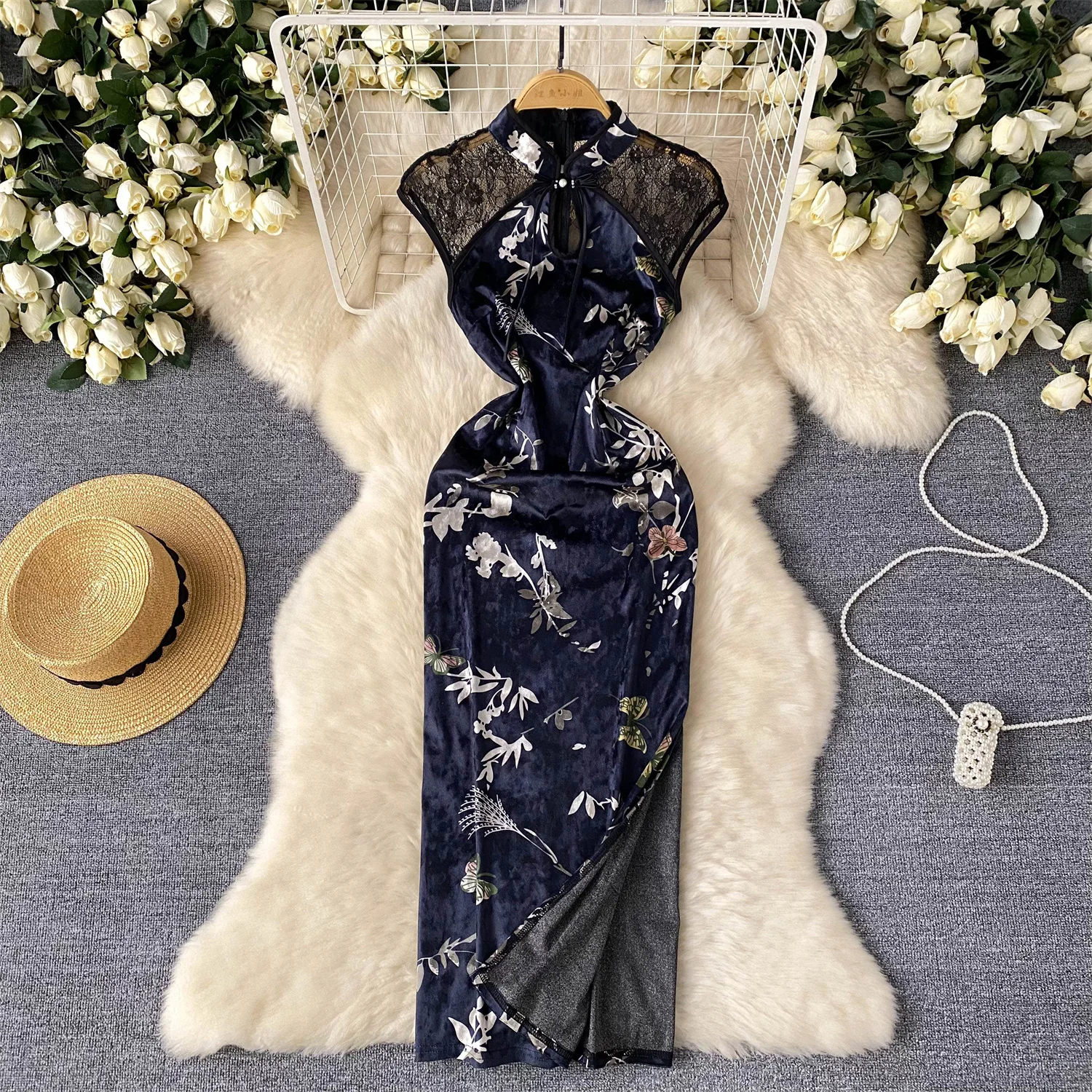 

Женское винтажное платье-карандаш без рукавов, с круглым вырезом