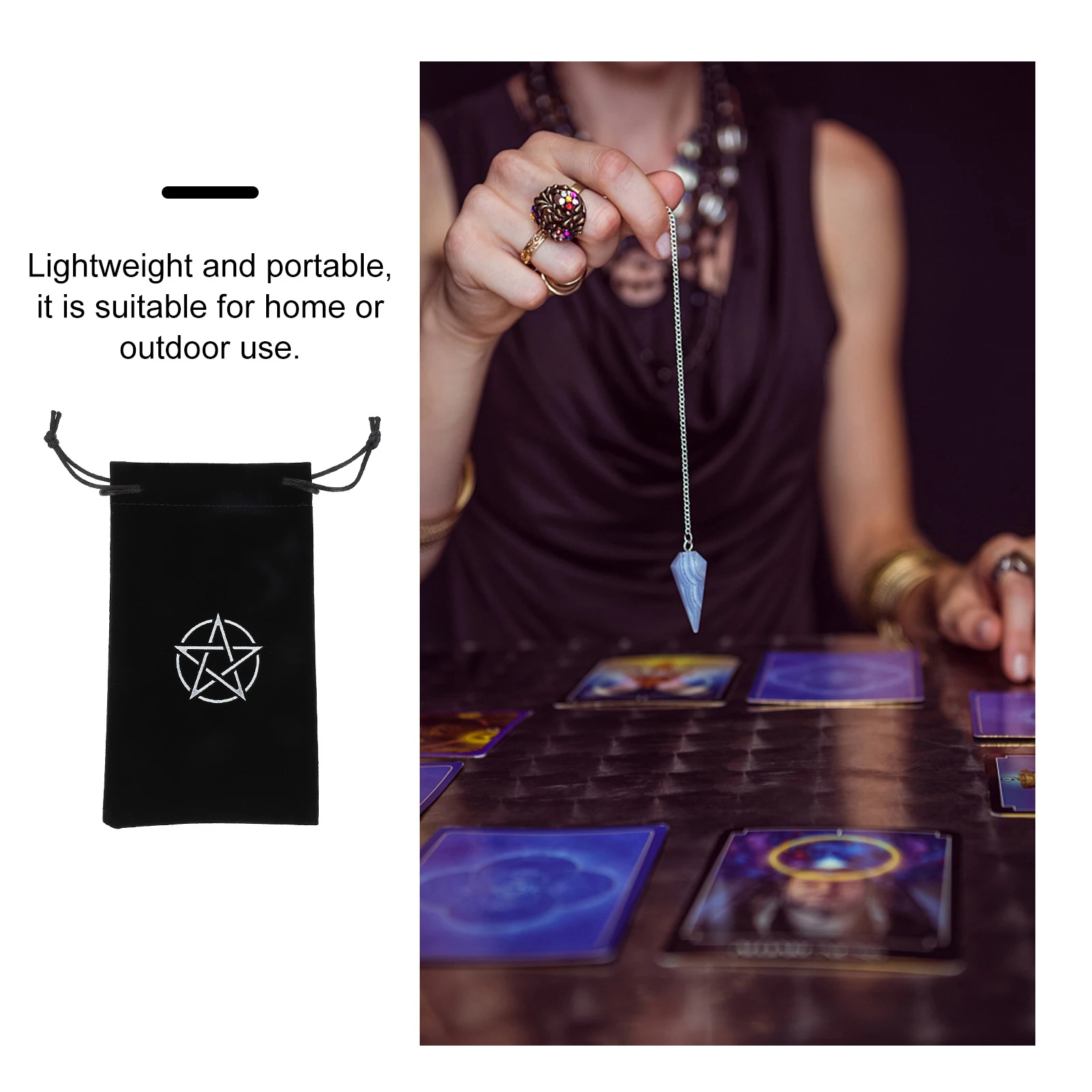 

2pcs Tarot Storage Bag Cloth Drawstring Non Lightweight Portable Eco Friendly ganizer Holder Container for Magician Playing
