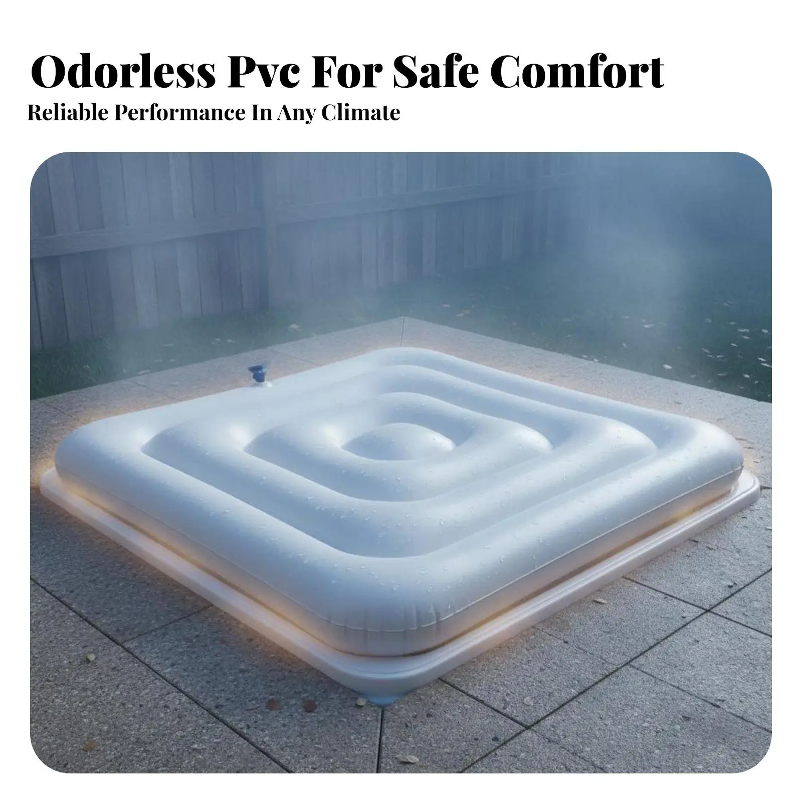 Outdoor Inflatable Spa Cover Thick PVC Thermal Blanket for 4 People Hot Tub Pool Accessory Weatherproof Insulated