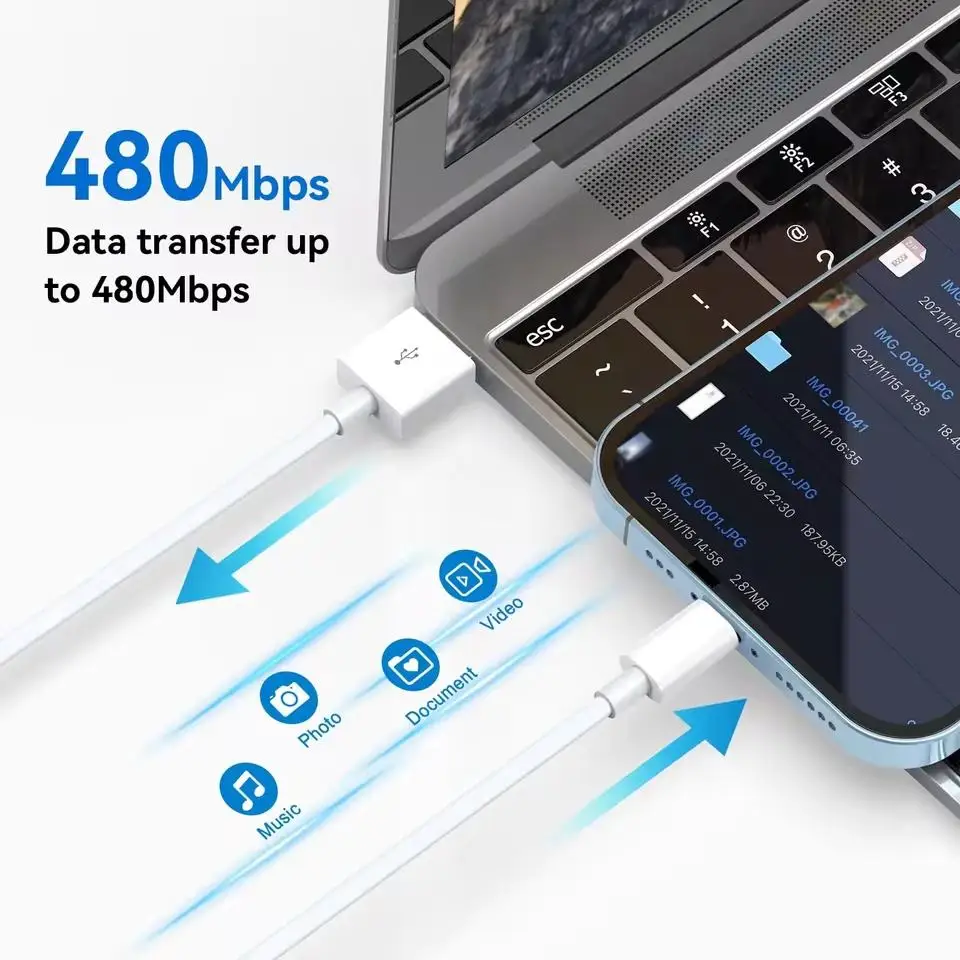 1-3PCS MFi Certified USB to Lightning Cable 3.3ft, 2.4A Fast Charging for iPhone 14 13 12 11 Pro Max X XS XR 8 7 6