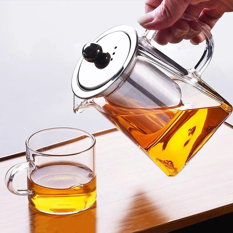 

350ml Glass Teapot Transparent High-temperature Resistant High Borosilicate Teapot With Fliter For Tea Coffee Milk Kitchenwares