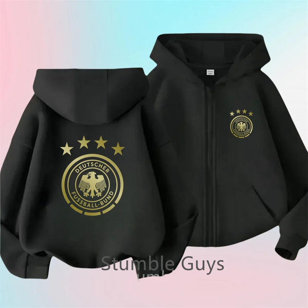 

German National Football Team Emblem Beautifully Printed Boys Girls Hoodie Gift Coat for Children Fans