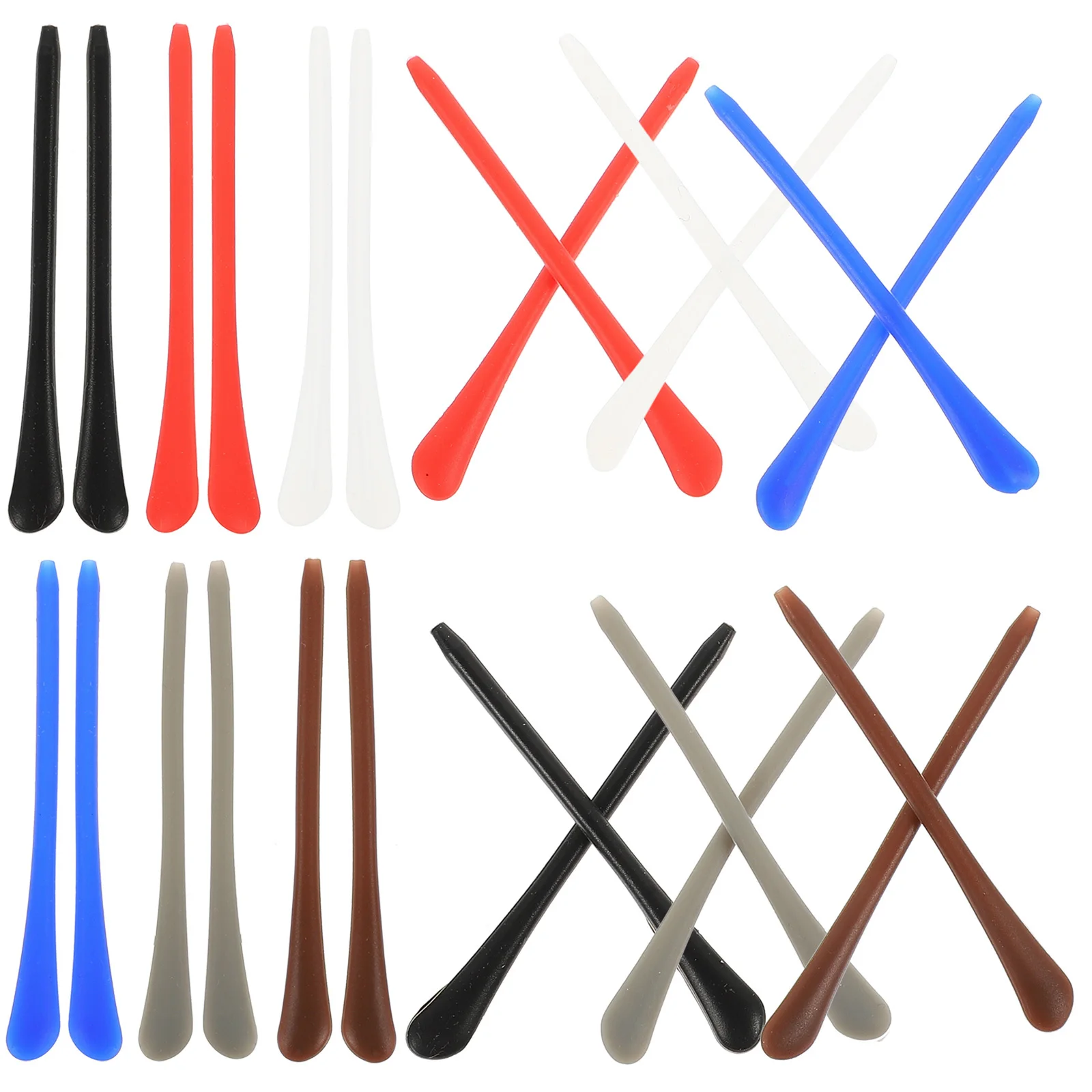 

12Pairs Glasses Ear Grips Silicone Eyeglass End Tips Anti-Slip Leg Sleeves Replaceable Temple Covers for Running Outdoor Sports