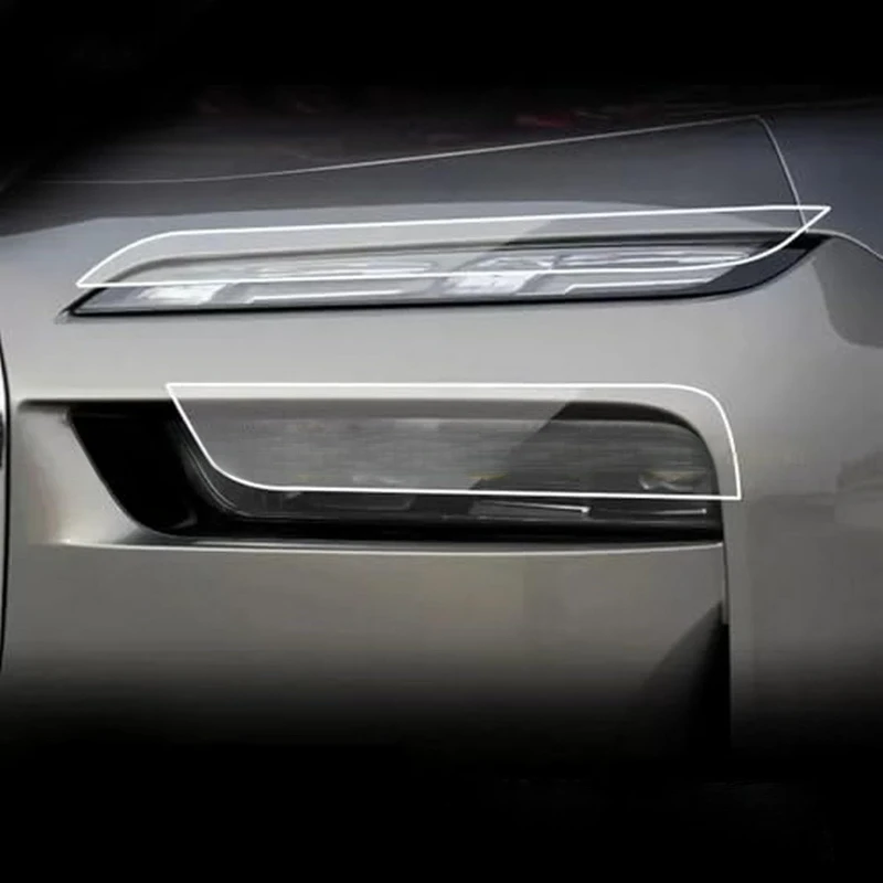 

Car Headlight Protection Film Transparent Smoke Black TPU Sticker For BMW G70 i7 2022–2024