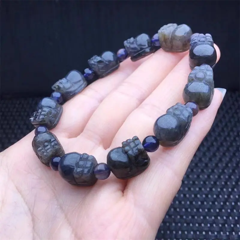 Natural Iolite Pixiu Bracelet Women Beautiful Colorful Crystal Energy Healing Fengshui Fashion Jewelry 1PCS