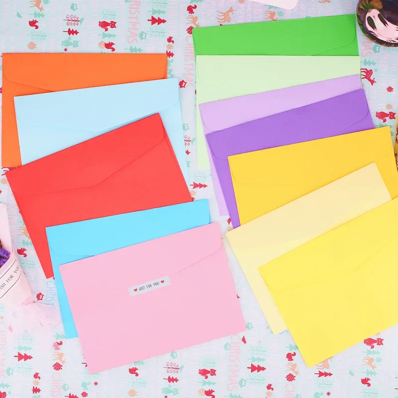 12.5*17.5cm 10pcs/pack Paper Envelopes Greeting Card Packing Colorful Color Letter Gift Envelope Cute Kraft Red Envelopes