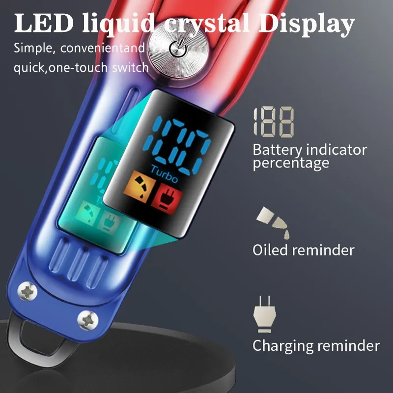 ماكينة قص الشعر الاحترافية للرجال ماكينة حلاقة لاسلكية كهربائية لاسلكية قابلة لإعادة الشحن على شكل حرف T