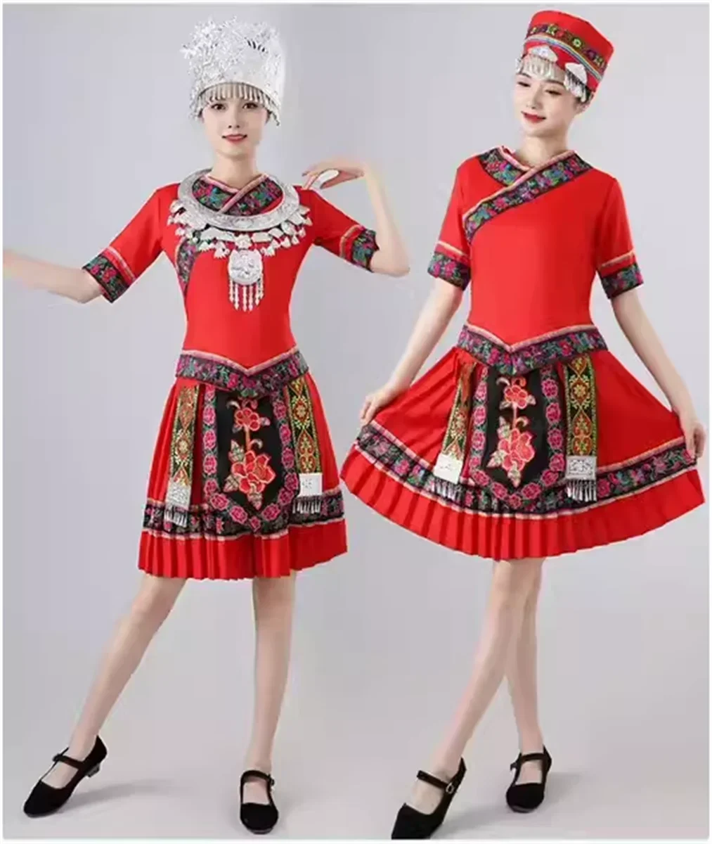 

Этнические костюмы для выступлений, танцевальные костюмы Мяо, этнические костюмы Тоцзя не содержит головных уборов