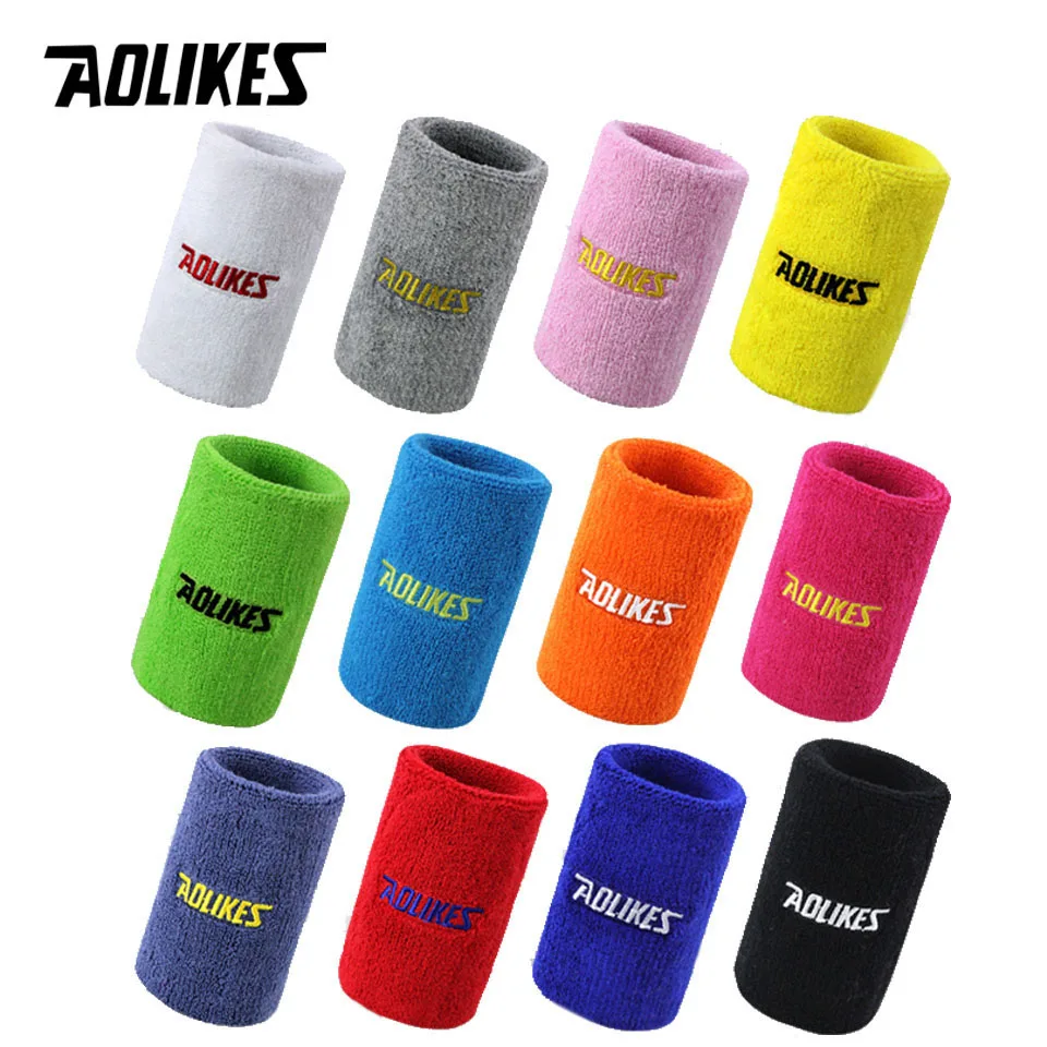 AOLIKES Wrist Sweatband Tennis Sport Wristband Volleyball Gym Wrist Brace Support Sweat Band Towel Bracelet Protector 8 /11cm