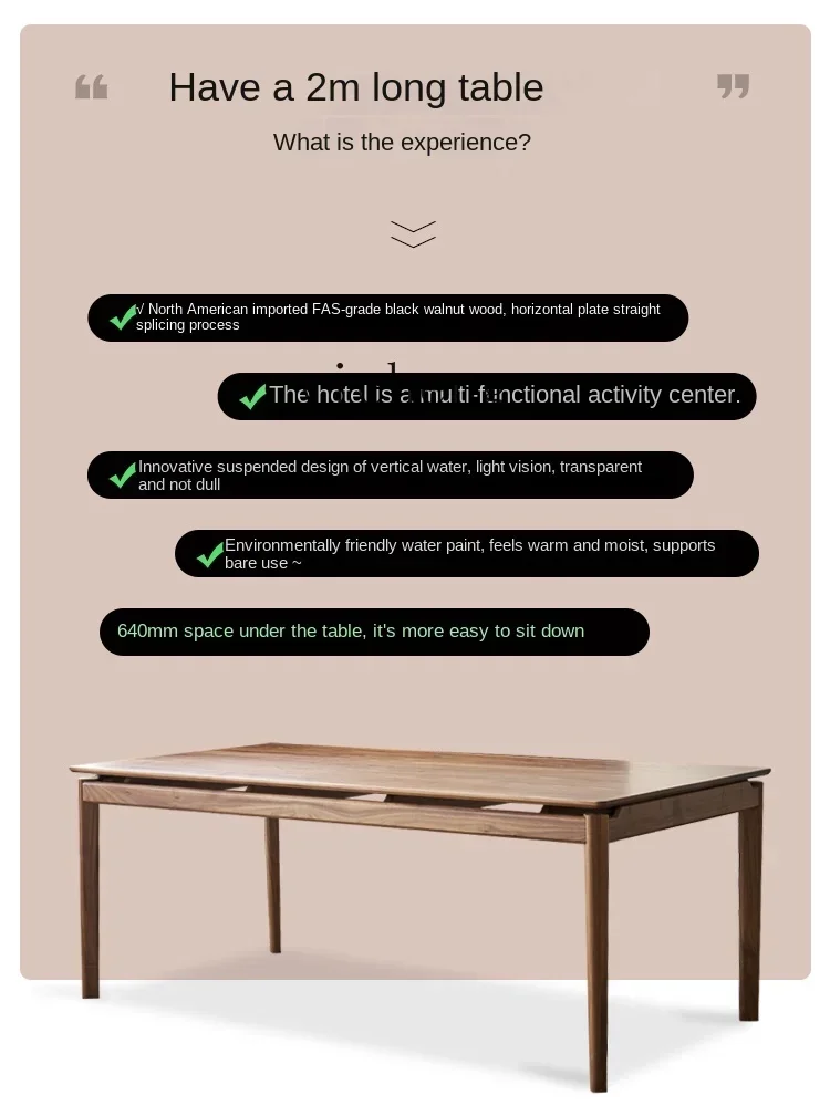 Zf Black Walnut Wood Table Household Solid Wood Dining Table Nordic Rectangular Dining Tables And Chairs SetD25