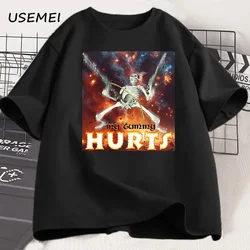 My Tummy Hurts Funny Skeleton T-Shirt Men Tummy Ache Survivor Offensive T Shirts Summer Cotton Short Sleeve Oversized Streetwear