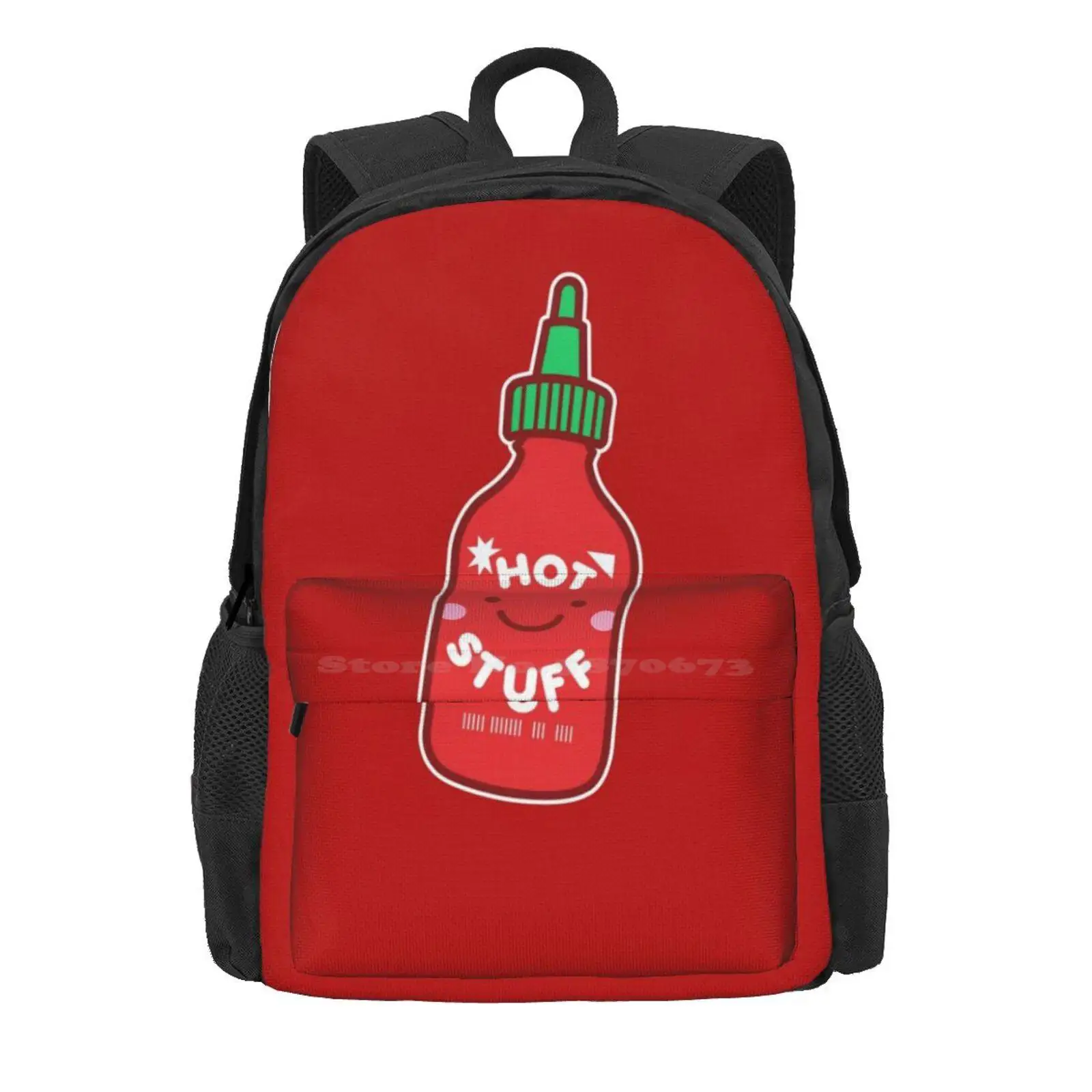 Hot Stuff Hot Sale Schoolbag Backpack Fashion Bags Spicy Cartoon Happy Digistickie Foodie Hot Stuff Cute Cute Sriracha