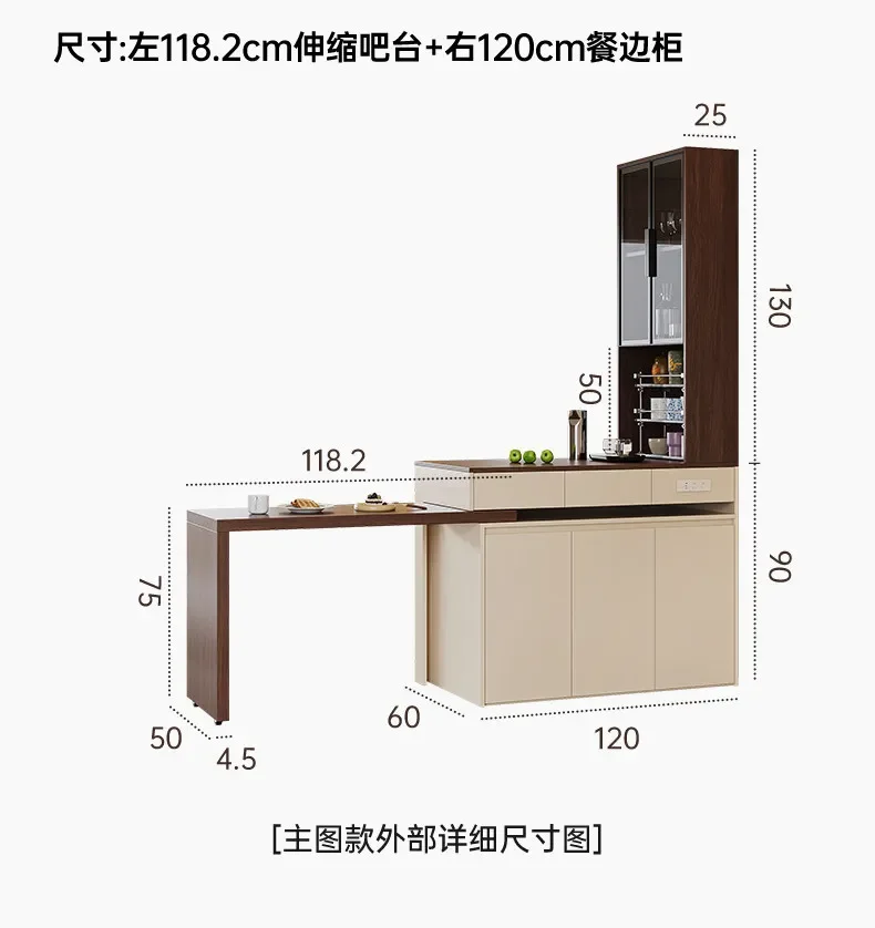 Household partition cabinet Multifunctional kitchen Side cabinet Storage locker 5