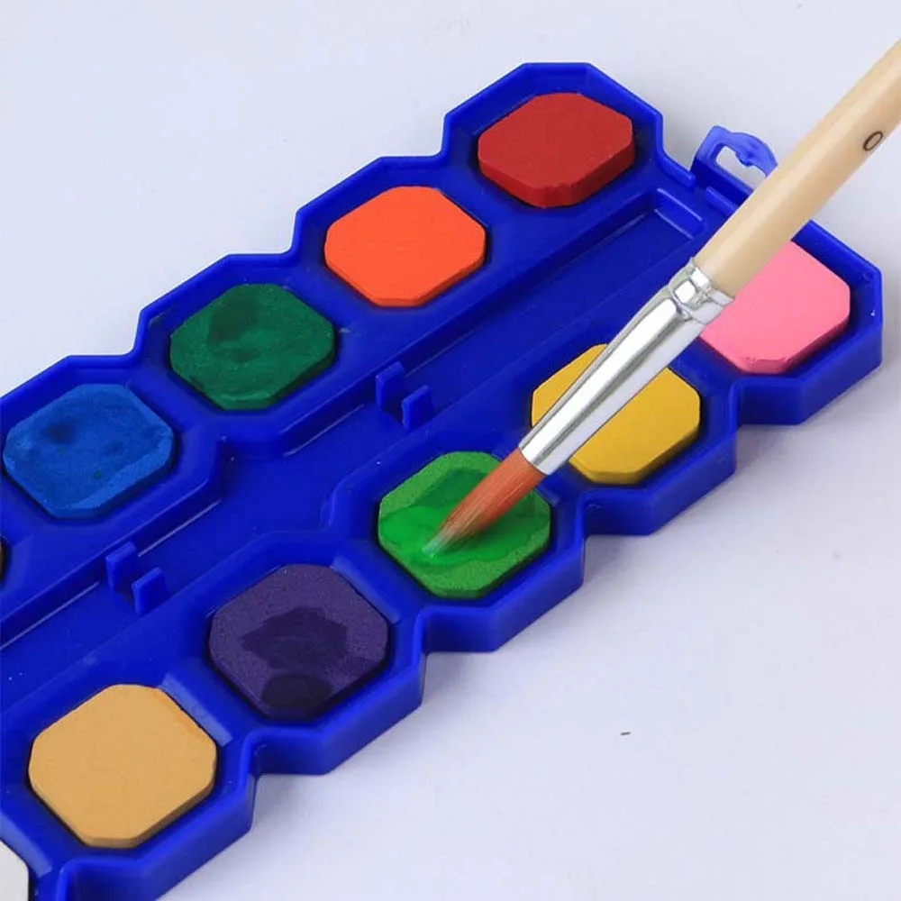 12pcs Orange Soft Fiber Paint Brush Set Plastic Lightweight Nylon Painting Pen Classical Soft Grip Hook Line Pen Student