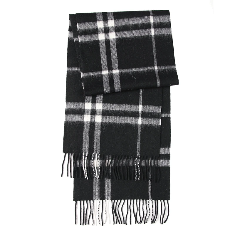 LONGMING New 100% Merino Wool Knitted Shawl Scarf Fashion Women Autumn Office Soft Warm Muffler Winter Classical Neckerchief Man