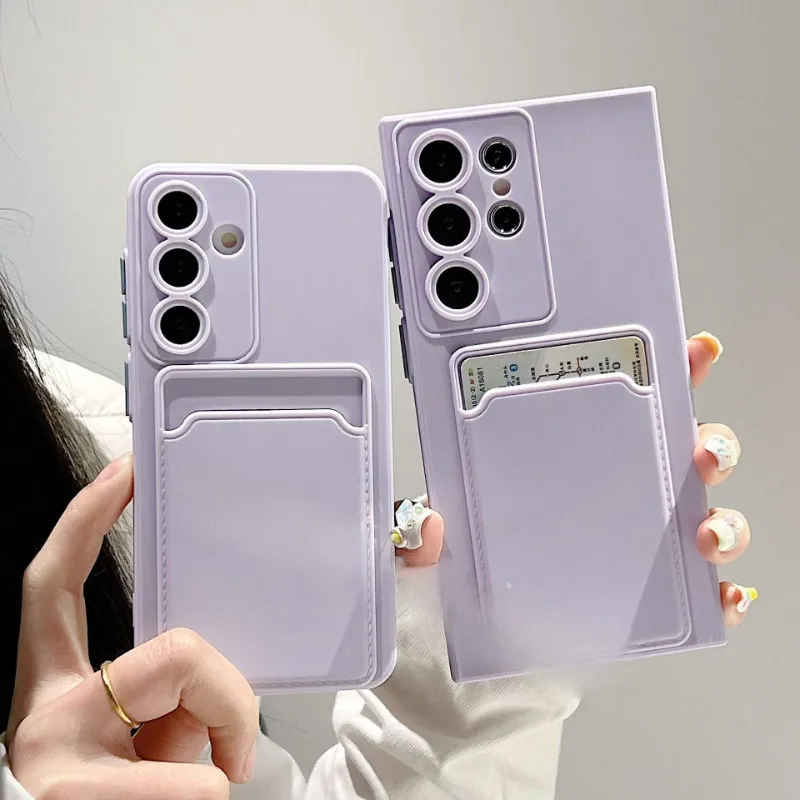 فتحة للبطاقات حقيبة حامل جراب هاتف لسامسونج غالاكسي S26 S26 + S26 زائد S26 الترا 5G سليم محفظة من البولي يوريثان لينة غطاء مقاوم للصدمات