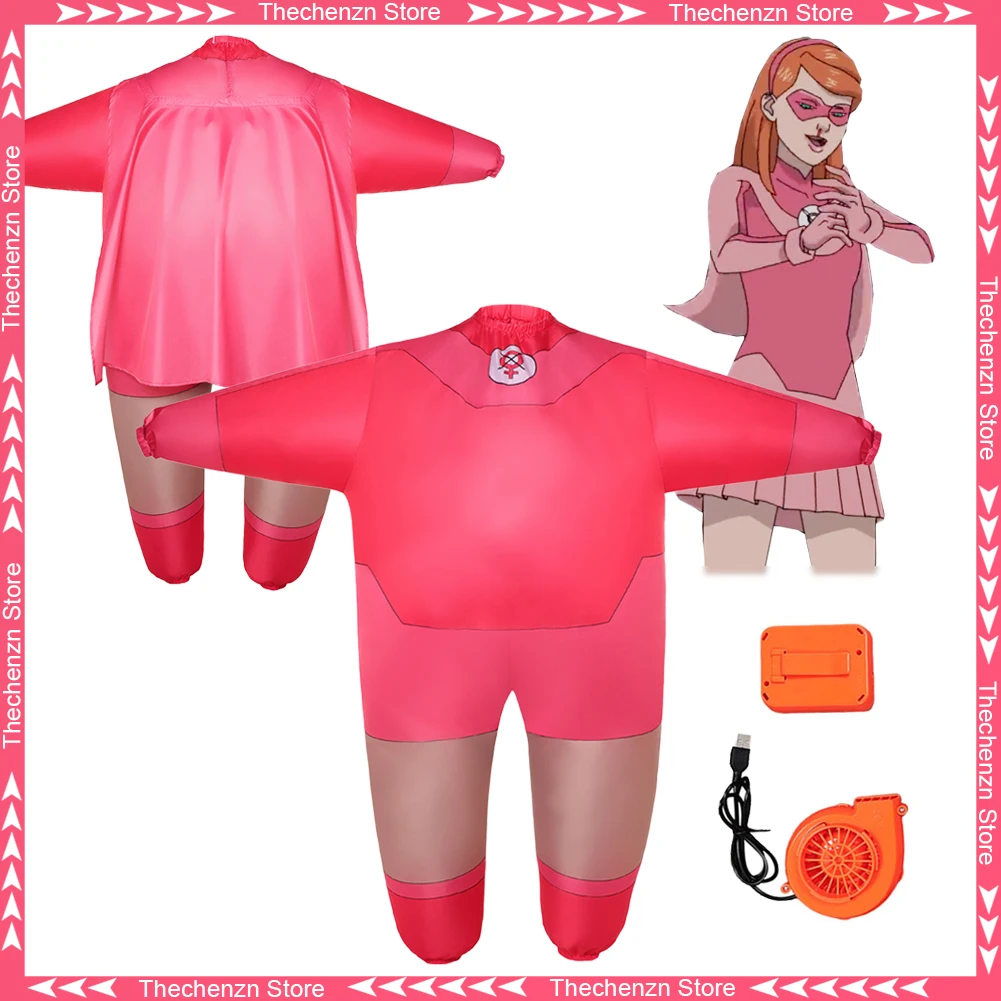 

Fancy Dress Funny Atom Eve Cosplay For Women Inflatable Costume Full Body Blow Up Cloth Cartoon Invincible Woman Halloween Party
