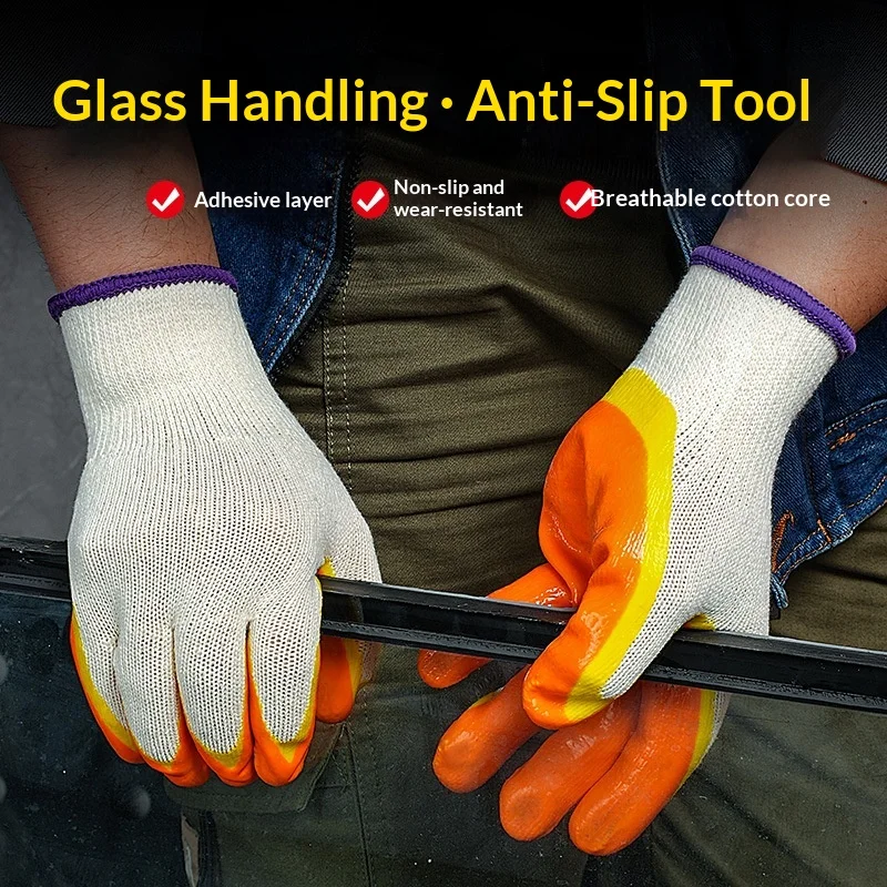 Heavy Duty Nylon Knit Nitrile Coated Safety Work Gloves Wear Resistant Secure Grip for Construction Garden Industrial Protection