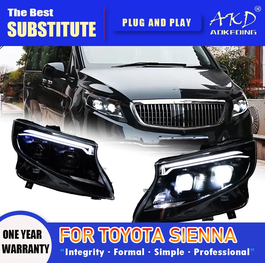 AKD Head Lamp per Benz Vito LED Headlight 2013-2023 fari Vito W447 DRL indicatore di direzione High Beam Angel Eye obiettivo del proiettore