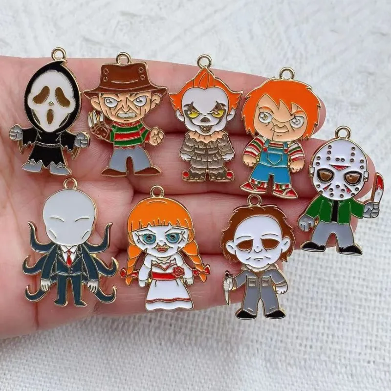 10pcs Enamel Cartoon Haunted Halloween Ghost Charm DIY Jewelry Making Fashion Earring Necklace Bracelet Kids Pendants Accessorie