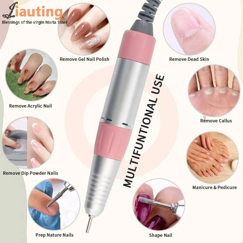 35000rpm 5 pinos elétrica máquina de broca do prego lidar com handpiece pedicure substituição caneta manicure ferramenta beleza acessório