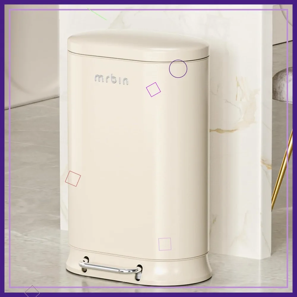 

30L Stainless Steel Step Trash Can with Lid, Quiet Commercial Garbage Pail for Kitchen, Bathroom, Office