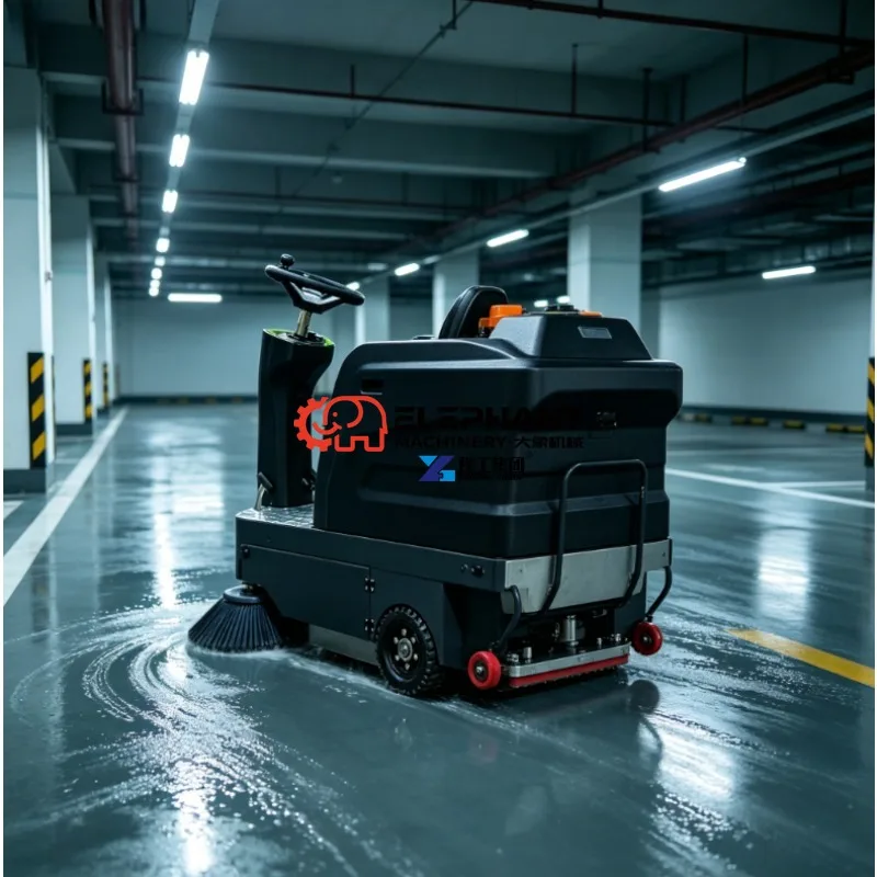 New Three-wheel Mini Electric Ride-on Road Sweeper Tricycle, Efficient Flush Sweeping Machine, Durable Cleaning Equipment
