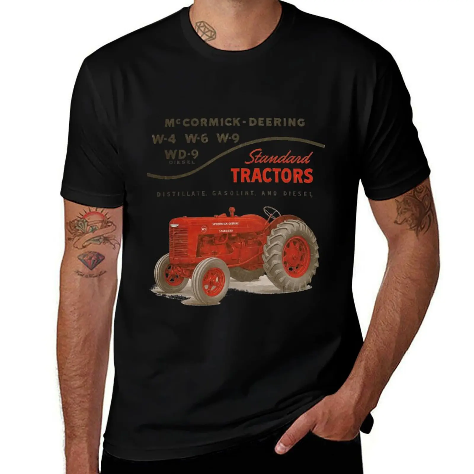 Vintage McCormick-Deering Tractors graphic T-Shirt Summer Print Short Sleeve Tee T-Shirt