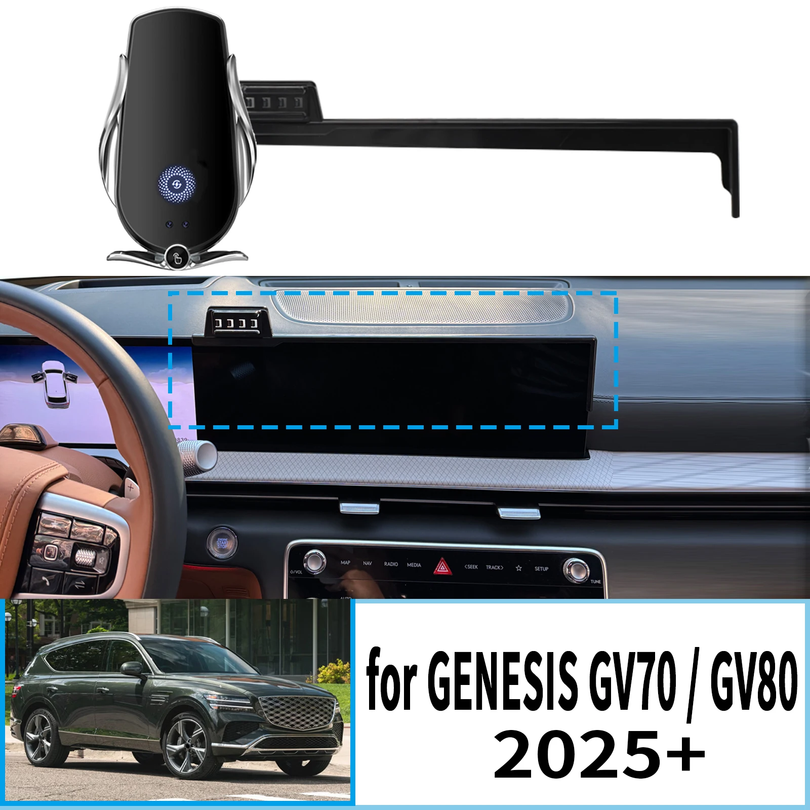 

for GENESIS GV70 / GV80 2025 2026 2027 Navigation Bracke Screen Base Phone Holder Mount Car ​​accessoires