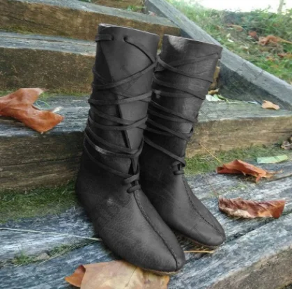 Chaussures de Cosplay de Vicking Médiéval en Cuir PU pour Femme, oral alier de la Renaissance, Halloween, 2023