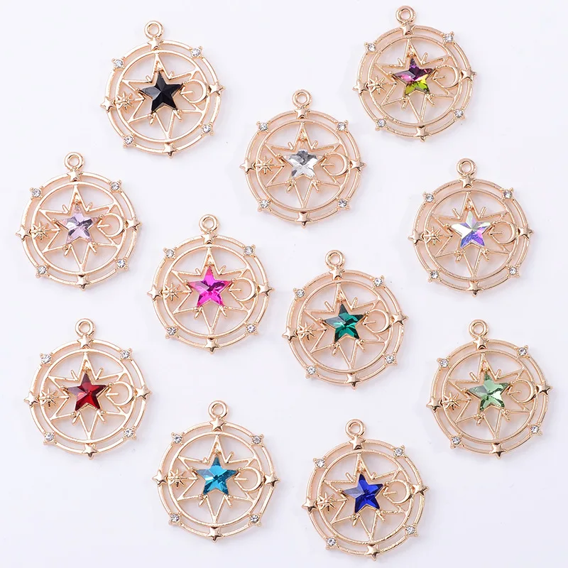 Image of Modetrend Ohrringe Ohrringe Legierung Accessoires Barock Runde Hexagramm Hohl schmuck Anhänger Spot Großhandel
