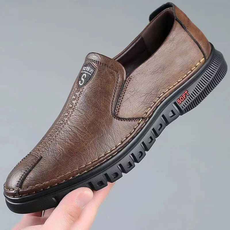 

2026 PU Leather Men's Loafers Luxury Men Casual Shoes New Fashion Driving Shoes Breathable Slip on Men Moccasins Plus Size 39~44