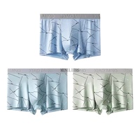 3Pcs/4Pcs Men's Panties Striped Printing Boxers Man Underwear Sexy Male Breathable Youth Mid-waist Boxers Large-size Pants Short