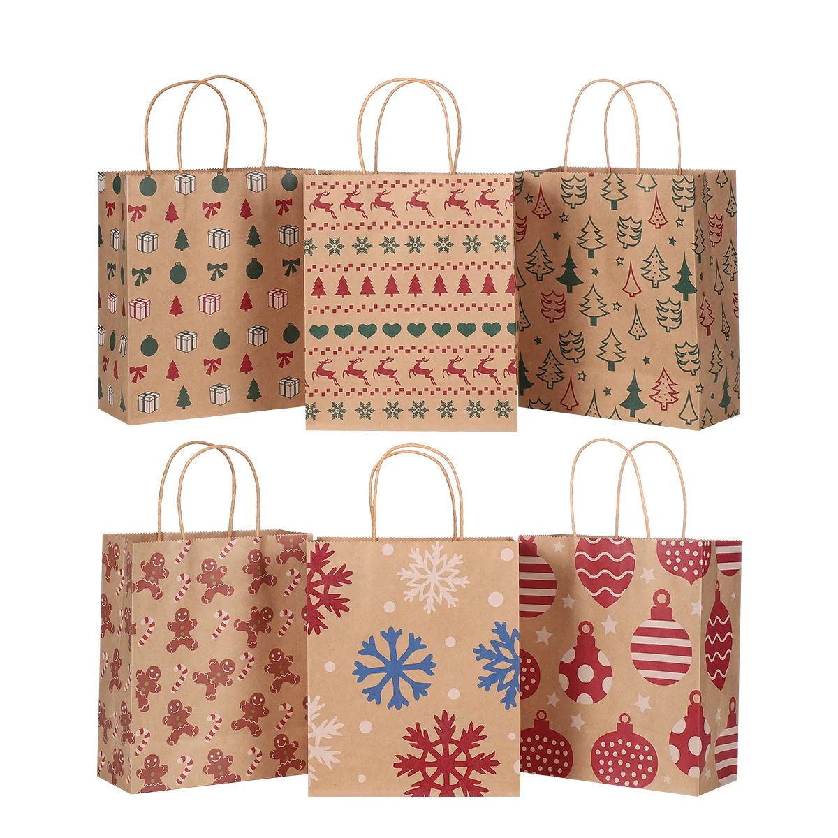 

Christmas Retail Bags Present Sack Gift Grocery Wrapping for Presents Paper Party Storage Recyclable