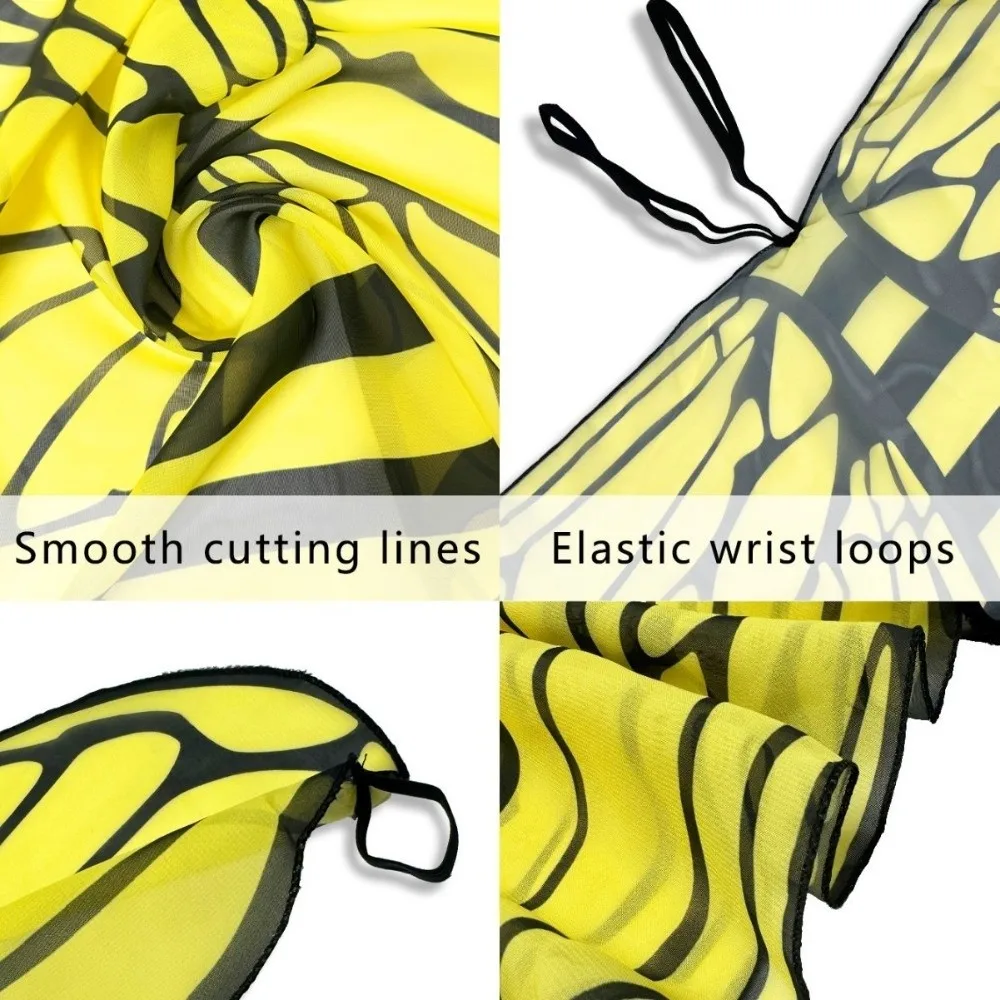 다채로운 어린이 나비 날개 의상 코스프레 의상 화려한 드레스 요정 숄 DIY 장식 망토 나비 파티 액세서리