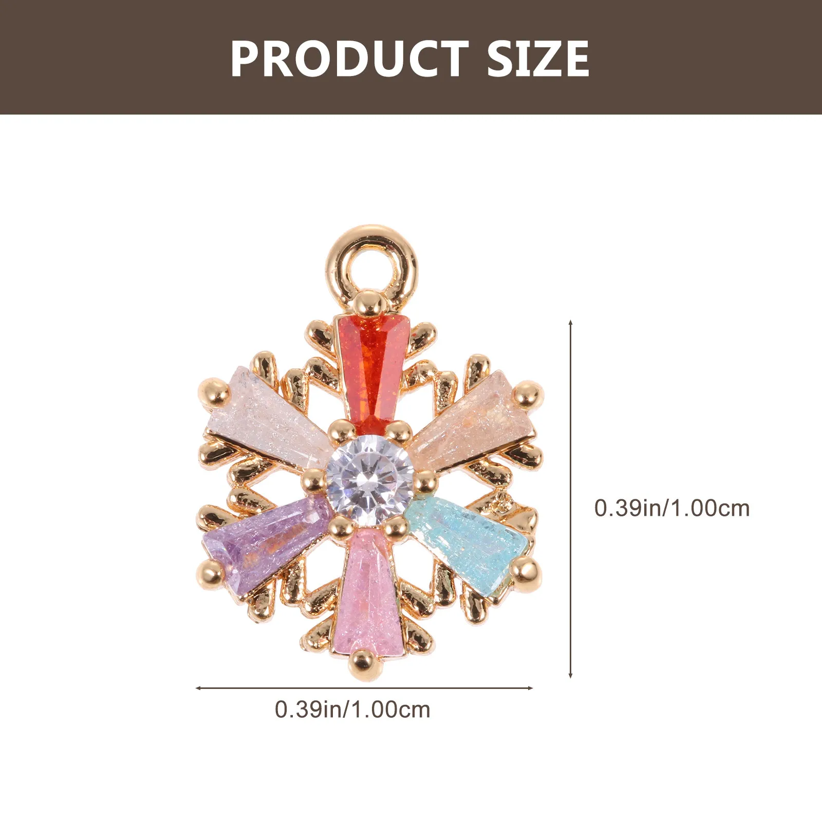 2Pcs Snowflake Shape Pendant Creative Rhinestone Studded DIY Jewelry Supplies for Family Gift Festival Craft Projects