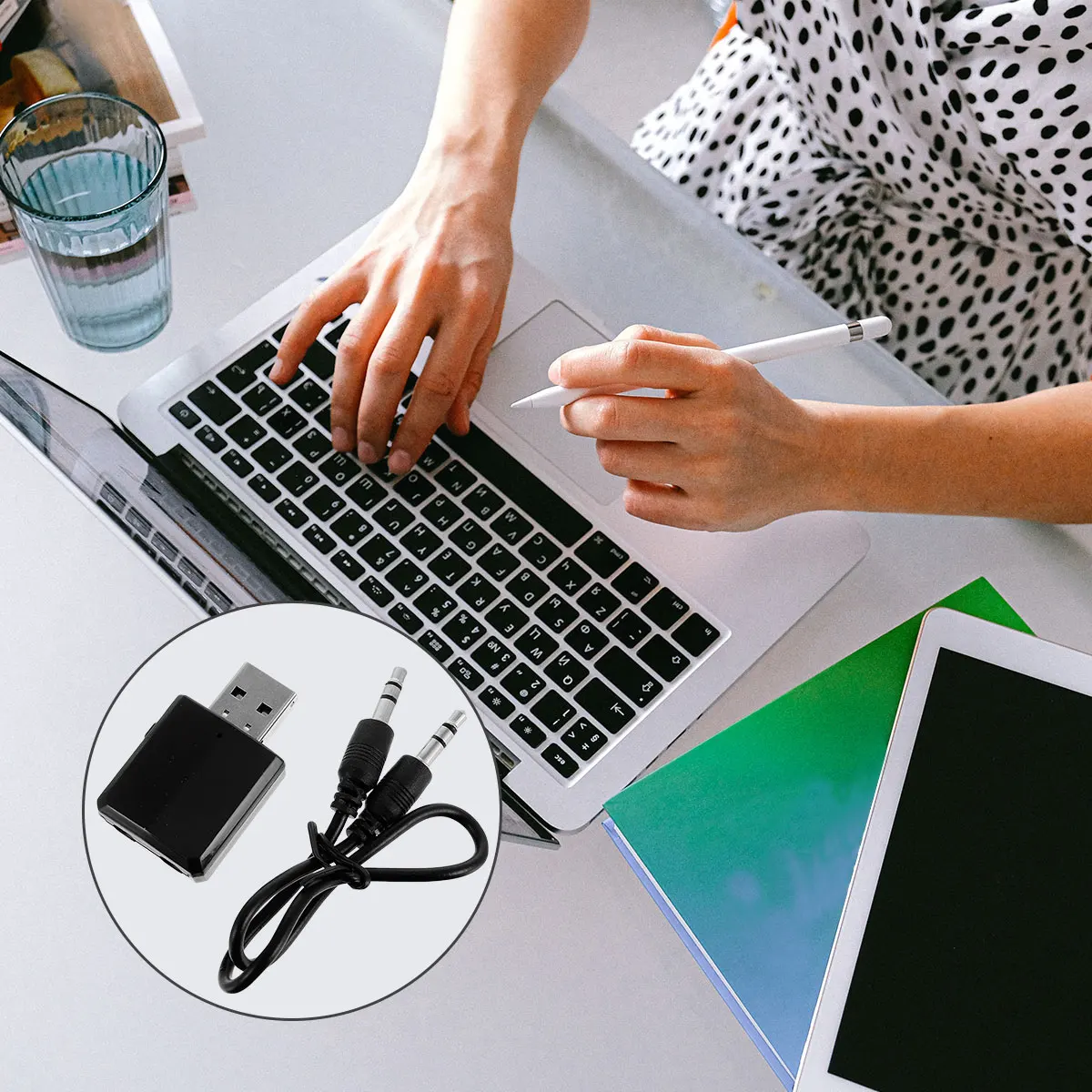 

3 in 1 Adapter Wireless Transmitter Receiver USB Audio Launcher Plastic Lightweight for PC Laptop Smartphone MP3