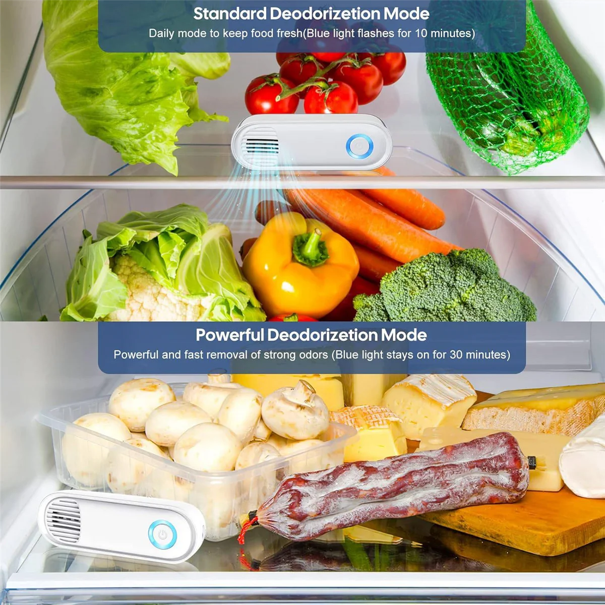 HOT USB 冷蔵庫消臭剤および芳香剤 再利用可能な O₃ オゾン発生器 冷蔵庫芳香剤 壁掛け冷蔵庫消臭剤