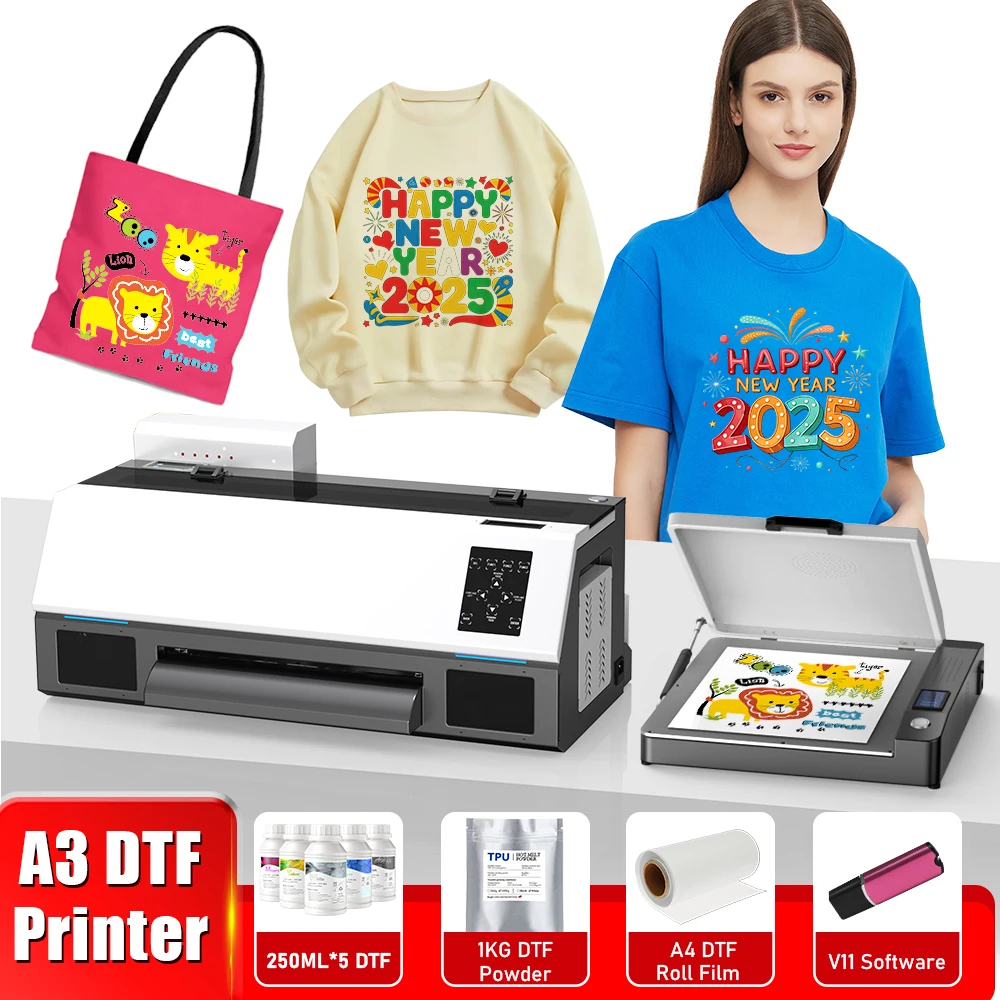 For Epson XP600 DTF Printer impresora DTF A3 Directly to film transfer t shirt printing machine A3 With DTF Powder shaker A3