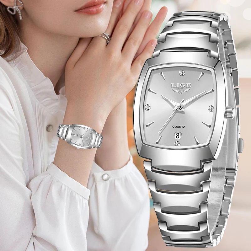 

LIGE Women's wristwatch 2026 Business Luxury Fashion waterproof Calendar luminous Casual Simple women's quartz wrist watch reloj