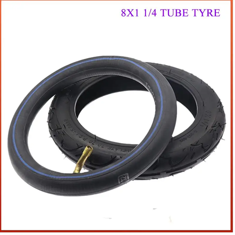 8 Inch 8X1 1/4 Scooter Tire & Inner Tube Set Bent Valve Suits A-Folding Bike Electric Gas Scooter Tyre