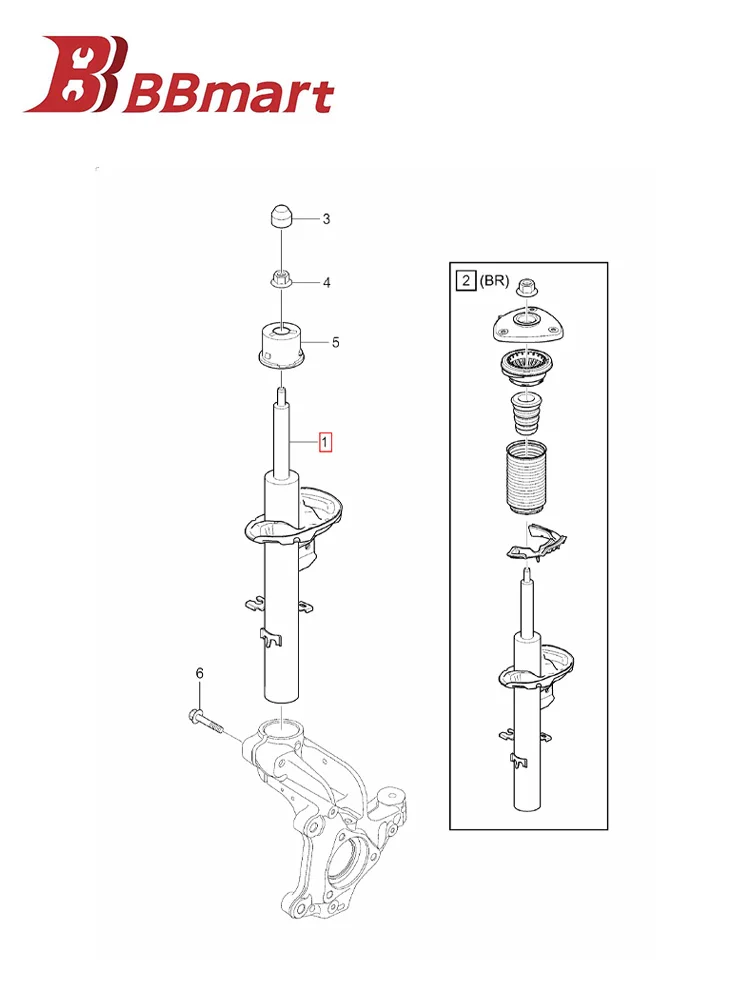 

32246648 BBmart Auto Parts 1 Pcs Front Shock Absorber For Volvo XC40 OE32246648 Factory Low Price Car Accessories